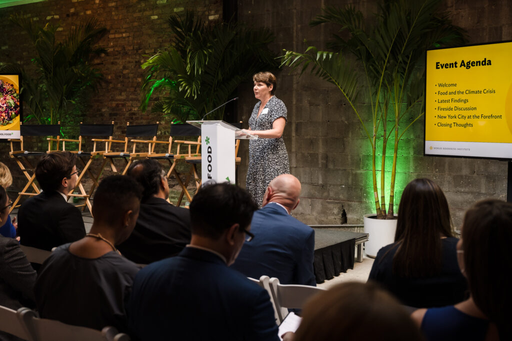 Anne Bordier, Director of Sustainable Diet (WRI), speaking at Climate Week 2022
